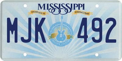MS license plate MJK492