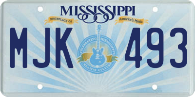 MS license plate MJK493
