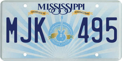 MS license plate MJK495