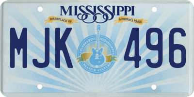 MS license plate MJK496