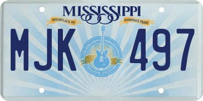MS license plate MJK497