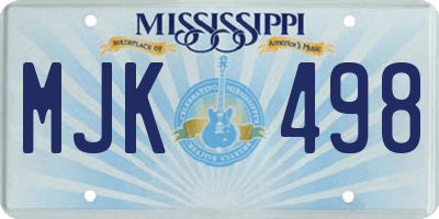 MS license plate MJK498
