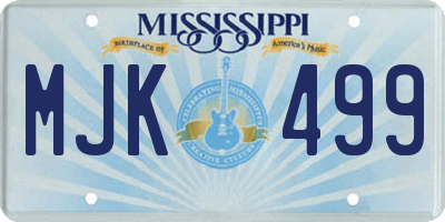 MS license plate MJK499
