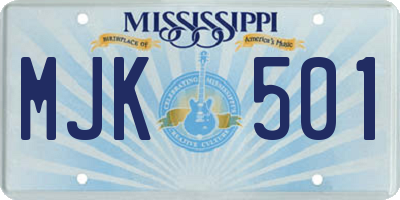 MS license plate MJK501