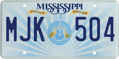 MS license plate MJK504
