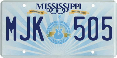 MS license plate MJK505