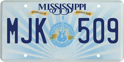 MS license plate MJK509