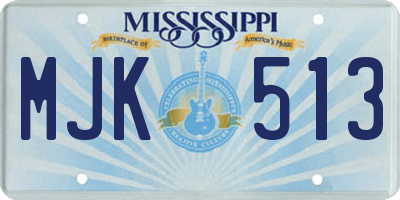 MS license plate MJK513