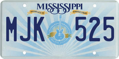 MS license plate MJK525