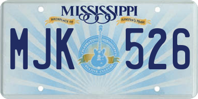 MS license plate MJK526
