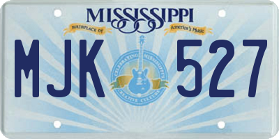 MS license plate MJK527