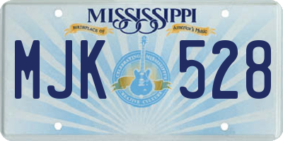 MS license plate MJK528