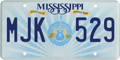 MS license plate MJK529