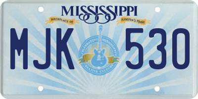 MS license plate MJK530