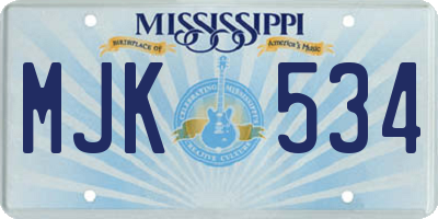 MS license plate MJK534