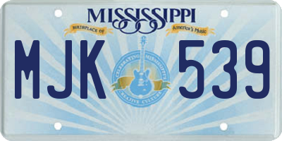 MS license plate MJK539