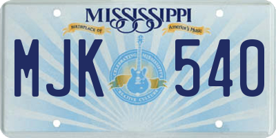 MS license plate MJK540