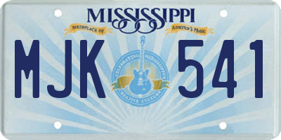 MS license plate MJK541