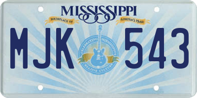 MS license plate MJK543