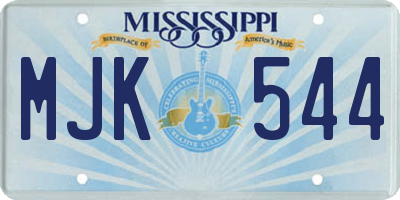 MS license plate MJK544