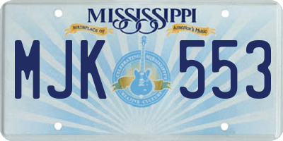 MS license plate MJK553