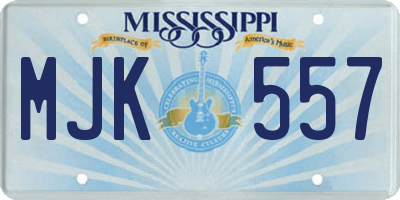 MS license plate MJK557