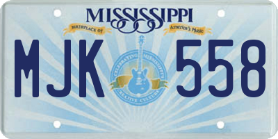 MS license plate MJK558