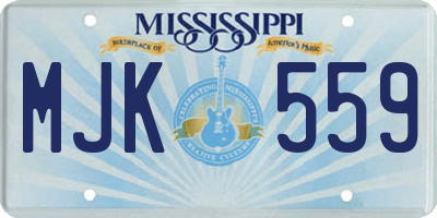 MS license plate MJK559