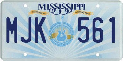 MS license plate MJK561