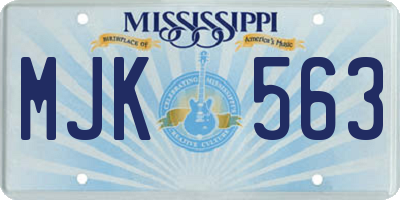 MS license plate MJK563