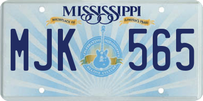 MS license plate MJK565