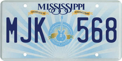 MS license plate MJK568