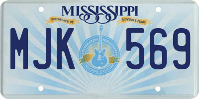 MS license plate MJK569