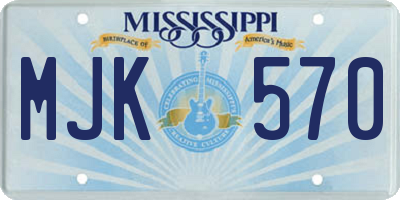 MS license plate MJK570