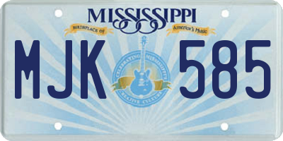 MS license plate MJK585