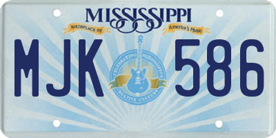 MS license plate MJK586