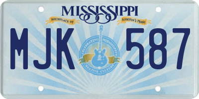 MS license plate MJK587