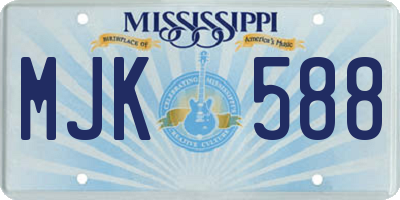 MS license plate MJK588
