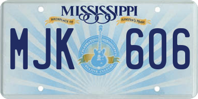 MS license plate MJK606