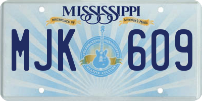 MS license plate MJK609