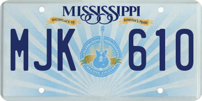 MS license plate MJK610
