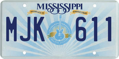 MS license plate MJK611