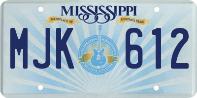 MS license plate MJK612