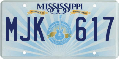 MS license plate MJK617