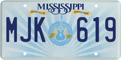 MS license plate MJK619