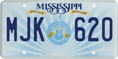MS license plate MJK620