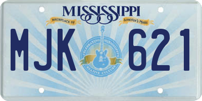 MS license plate MJK621