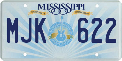 MS license plate MJK622