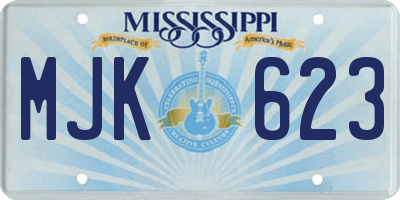 MS license plate MJK623