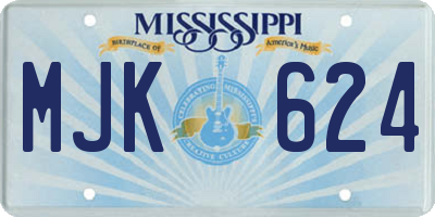 MS license plate MJK624